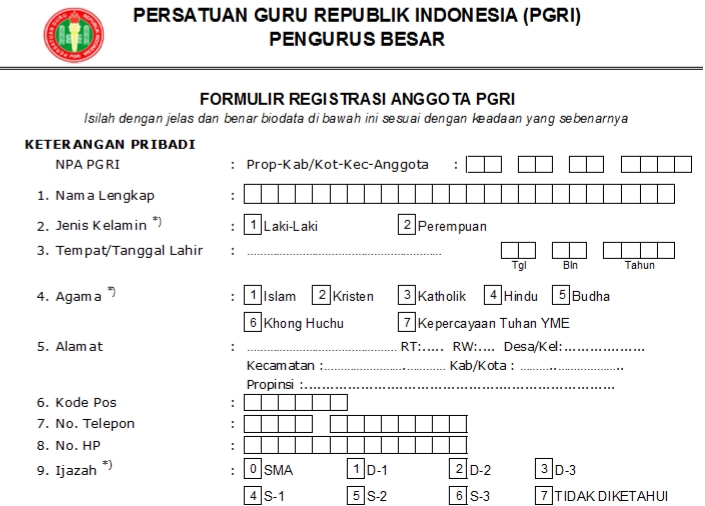 Pendaftaran PGRI Teluk Bintuni - Persatuan Guru Republik Indonesia Cabang Kabupaten Teluk Bintuni